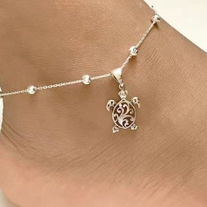 Silver tone Turtle Ankle Bracelet NIP